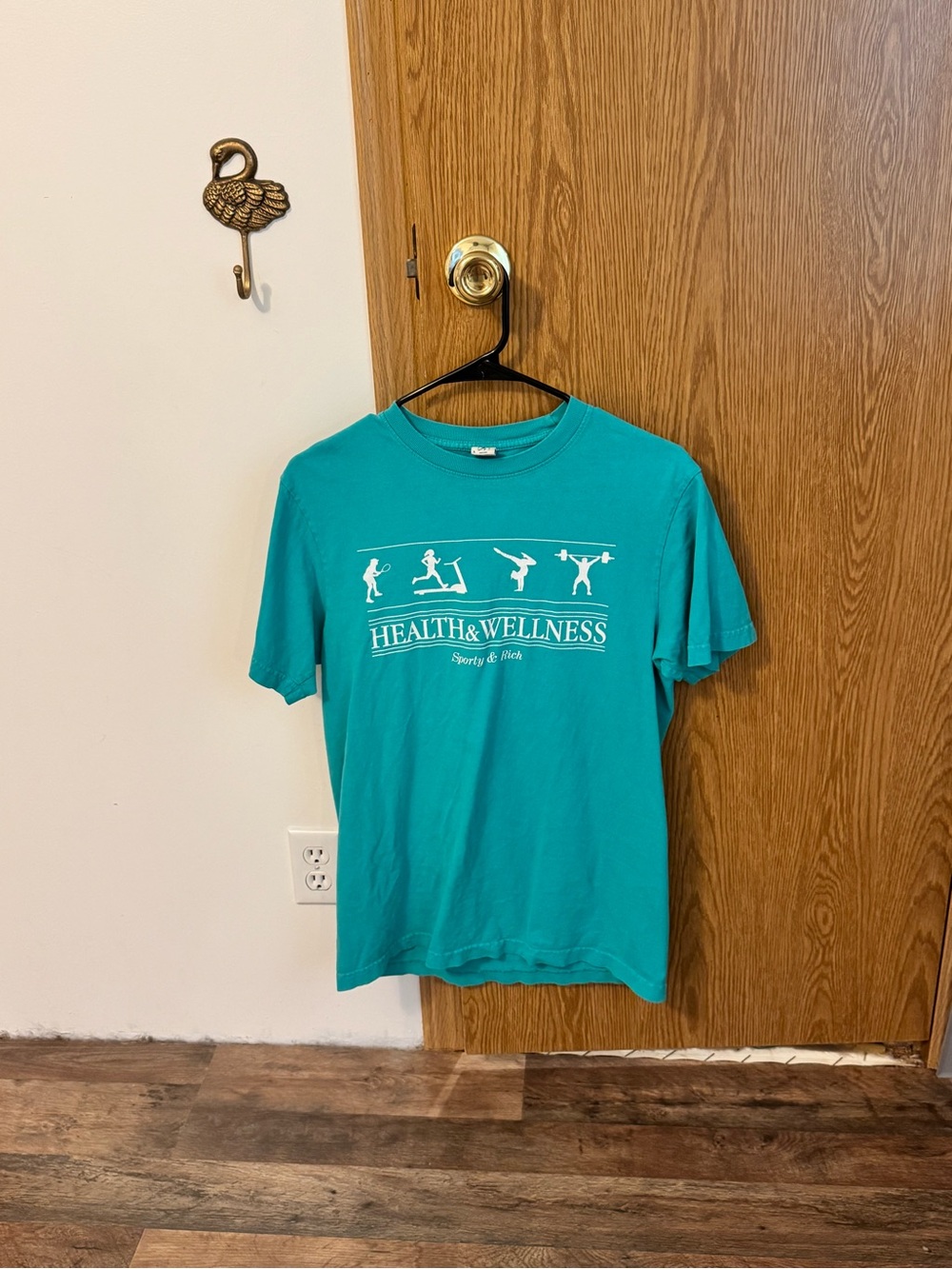 Sporty & Rich Teal Graphic Short Sleeve Tee